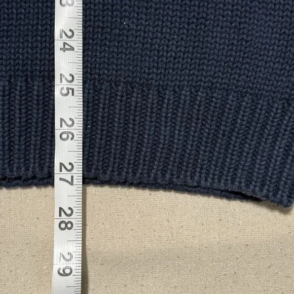 VTG Eddie Bauer Knit Sweater Vest Men's Size M Navy Blue 100% Cotton Sleeveless - Picture 6 of 8